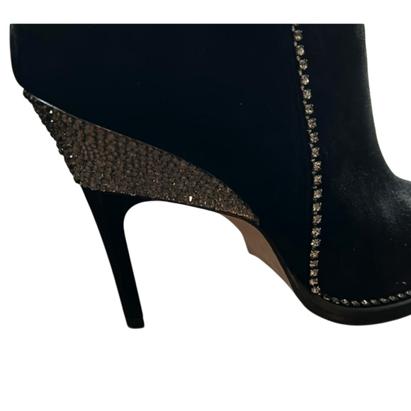 Jimmy Choo 7 Brecken 100 Crystal Embellished Suede Ankle Boots Crystal Black 37 - Picture 9 of 13